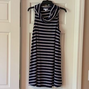 NWOT Socialite Ribbed Cowl Neck Striped Dress